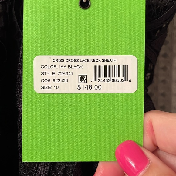 NWT Sam Edelman Criss Cross Lace Neck Sheath SZ 10 - Picture 13 of 13